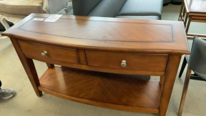 Kelly Console Table, 2 Drawer, Chestnut Stain 1300mm - RRP $1099 - Ex Display
