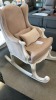 Orlando Feature Rocking Chair, Ivory Frame, Light Sand, Suede Look Fabric RRP $999 - Ex Display - 2