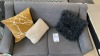'Penny' 2 Seater Sofa, Dark Grey Fabric, Chocolate Legs RRP $1499 - Ex Display