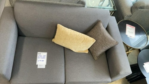 'Justin' 2 Seater Sofa, Dark Grey Upholstery - RRP $799 - Ex Display