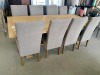 'Aspen' 9 Piece Solid Timber Dining Suite - American Oak - Taupe Upholstery Chairs - RRP $3499 - Ex Display