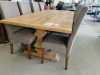 'Aspen' 9 Piece Solid Timber Dining Suite - American Oak - Taupe Upholstery Chairs - RRP $3499 - Ex Display - 3