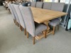 'Aspen' 9 Piece Solid Timber Dining Suite - American Oak - Taupe Upholstery Chairs - RRP $3499 - Ex Display - 4