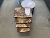 Ornate Nest of 4 Tables, Matt Gold Base/ Brown Tops - RRP $299 - Ex Display