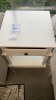 2 x 'Viva' 600mm x 600mm Lamp Table w Drawer - White - RRP $699 - Ex Display