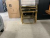 Brooklyn Nesting Tables Set of 3, Black Tempered Glass Top/Gold - RRP $699 - Ex Display - 2