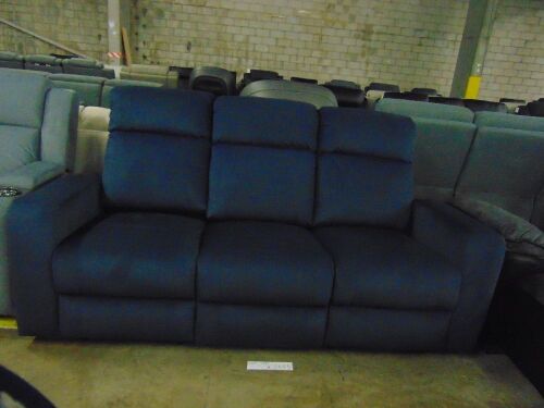 WOLFGANG Fabric Lounge 3 seater with built in electric recliner *NAVY