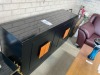 'Winslow' 4 Door Buffet, Black Satin Finish, Glass Top, Teak Feature Handles 1800mm RRP $2299 - Ex Display - 2