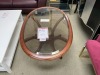 Oval Italian Coffee Table, Walnut Timber Glass RRP $899 - Ex Display