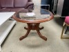 Oval Italian Coffee Table, Walnut Timber Glass RRP $899 - Ex Display - 2
