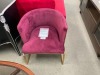 Regal Lucas Tub Chair, Gold Frame/Rose Velvet - RRP $799 - Ex Display