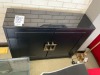McCain Zara Tall Buffet, Glass Top - Black Satin Polyurethane Finish w Brass Handle 1200mm x 960mm - RRP $1399 - Ex Display