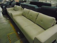 VERONA 3 SEATER +2 Seater Leather Lounge - WHEAT