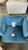 'Alannah' Feature Chair, Blue Velvet Look, Brushed Chrome Base - RRP $799 - Ex Display