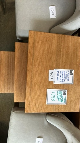 Bendigo Australian Made Tassy Oak 3 Piece Nest of Tables Light Oak RRP $799 - Ex Display
