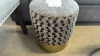 Poufe 350mm - Grey Upholstery, Gold Base RRP $99 - Ex Display - 2