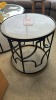 20600 ' Audrey' 500mm Round Lamp Table- Marble Top/Black Metal Base - RRP $499 - Ex Display - 2