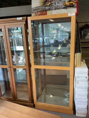 Tassie Oak Display Cabinet 800mm x 1900mm - RRP $1699 - Ex-Display