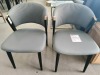 2 x C-45-BG Dining Chair, Grey PVC Leather, Black/Copper Legs - RRP $748 - Ex Display