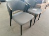 2 x C-45-BG Dining Chair, Grey PVC Leather, Black/Copper Legs - RRP $748 - Ex Display - 2