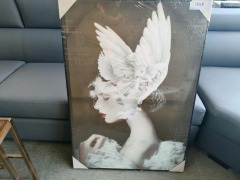 Canvas - Woman Veil with White Pigeons - 1040mm x 720mm - RRP $199 - Ex-Display