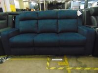 WOLFGANG Fabric Lounge 3 seater with built in electric recliner *NAVY