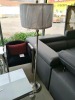 Floor Lamp, Silver Base, White Shade w Gold Accent - RRP $349 - Ex-Display