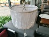 Floor Lamp, Silver Base, White Shade w Gold Accent - RRP $349 - Ex-Display - 2