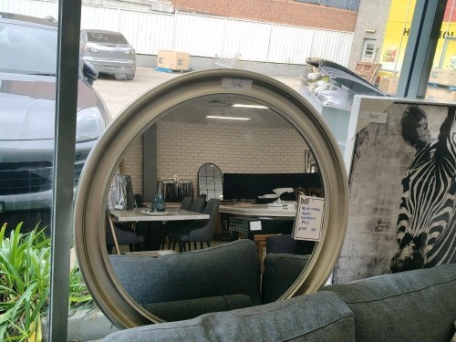 Round Mirror - Champagne Stain - RRP $299 - Ex Display