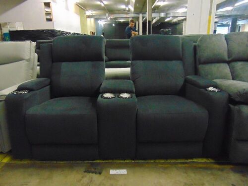 Leman Fabric 2 seater electric recliner Lounge / *EBONY