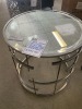 &lsquo;Paris&rsquo; 600mm lamp table Antique mirror top, polished/gold/chrome base - RRP $599 - Ex-Display - 2