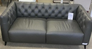 Victoria' 2.5 Seater Chesterfield Leather Lounge - RRP $1999 - Ex-Display