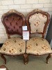 Classic Imported timber chairs- Frame:walnut/gold Upholstery:fabric brown/beige Set of 2 chairs - RRP $599 - Ex-Display - 2