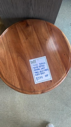 &lsquo;Tina&rsquo; 500mm Round Single Pedestal Lamp Table - RRP $399 - Ex-Display