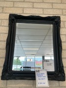 Black Frame Rectangle Ornate Mirror - RRP $299 - Ex-Display