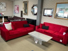 Forever 2x 3-seaters Fabric Lounge - RRP $3999 - Ex-Display