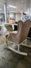 ORLANDO FEATURE ROCKING CHAIR,IVORY FRAME,LIGHT SAND SUEDE LOOK FABRIC - RRP $999 - Ex-Display - 6