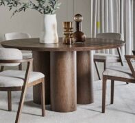 McCain Athena Round Dining Table, Oak Stai, Timber Veneer RRP $1699