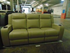 MARINA Leather 3 SEATER Leather recliner Lounge /LEA*IVOry