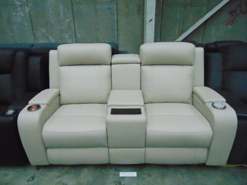 PORTMAN Leather DOUBLE SEATER ELECTRIC RECLINER - IVO
