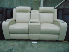PORTMAN Leather DOUBLE SEATER ELECTRIC RECLINER - IVO - 2