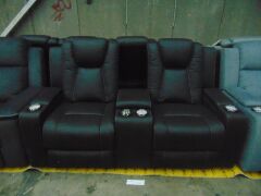 WHITEHAVEN Fabric 2 seater Lounge WITH INBUILT ELECTRIC RECLINER - JET - 2