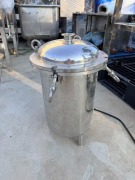 Heavy Duty Stainless Steel Pressure Vessel with Removable Top, Mesh Insert (As Is, Untested)