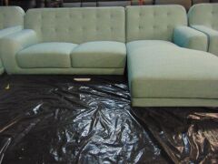 Brosnan Fabric Lounge 3 Seater Right Hand Chaise - Reef