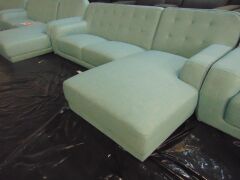 Brosnan Fabric Lounge 3 Seater Right Hand Chaise - Reef - 2