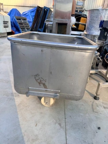Stainless Steel Framed Mobile Storage Bin and Contents Assorted Parts