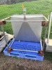 Stainless Steel Framed Storage and Draining Bin on Mobile Stand
