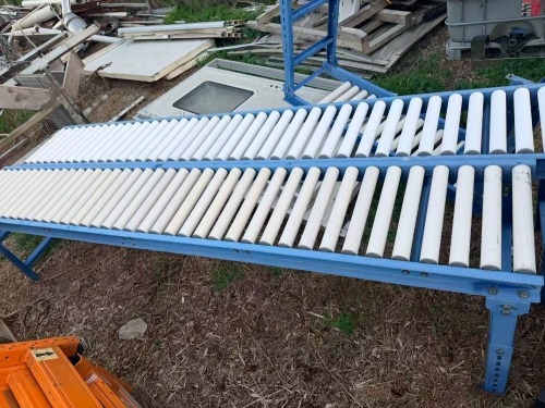 3 Assorted Steel Framed Roller Throughfeed Conveyors