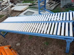 3 Assorted Steel Framed Roller Throughfeed Conveyors