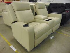 Jordan Leather 2 Seater Lounge Thick Lea - Caramel - 2